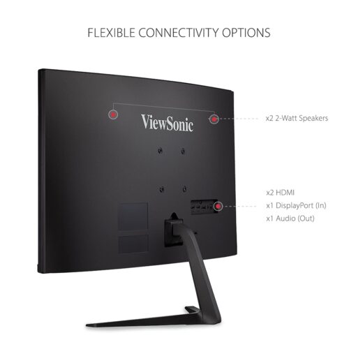 ViewSonic VX2718-2KPC-MHD 27 Inch Curved 1440p 1ms 180Hz Gaming Monitor with FreeSync Premium, Eye Care, HDMI and Display Port - Image 3