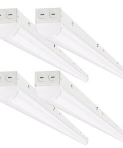 DAKASON 8FT LED Linear Light Fixture, 8 Foot LED Shop Lights 80/70/60W 35/40/5000K CCT Selectable, 8 Feet Commercial Bay Lighting Fluorescent Tube Replacement for Garage Warehouse 4 Pack