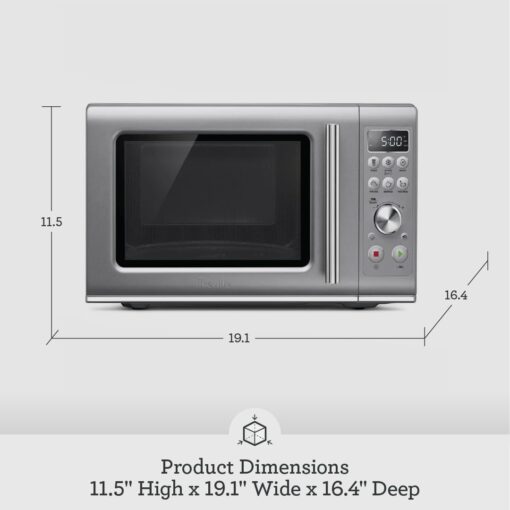 Breville BMO650SIL1BUC1 Compact Wave Soft Close Countertop Microwave Oven, Silver - Image 2