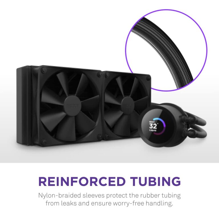 NZXT Kraken 240 - 240mm AIO CPU Liquid Cooler - Customizable 1.54" Square LCD Display for Images, Performance Metrics and More - High-Performance Pump - 2 x F120P Fans - Black - Image 3