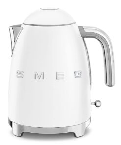 SMEG 50's Retro Style 7 Cup Electric Water Kettle with Automatic Shutoff, Removable Base, and Water Indicator, KLF03WHUS, White