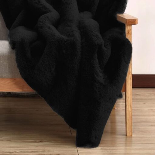 ORINOVA Black Washable Area Rugs 6x9 Rugs for Living Room Faux Rabbit Fuzzy Fur Rug for Bedroom Nursery Rugs Room Décor - Image 7