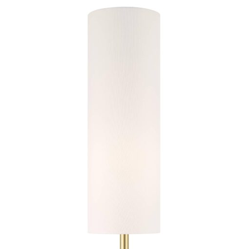 Possini Euro Design Moderne Mid Century Modern 62" Tall Standing Floor Lamp Droplet Foot Switch Metal Soft Gold Finish Living Room Bedroom House Reading Office Home Decor Entryway White Drum Shade - Image 6