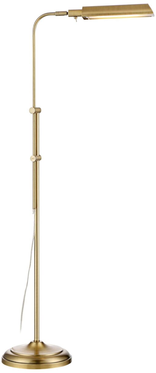 360 Lighting Culver Traditional Pharmacy Floor Lamp Standing LED Adjustable Height Plated 57" Tall Aged Brass Metal Shade Pole Light for Living Room Reading House Bedroom Home Decor - Image 9
