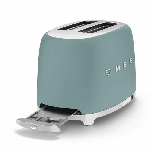 SMEG 2 Slice Toaster with 6 Presets and Defrost Function and Removable Crumb Tray (Jade) - Image 5