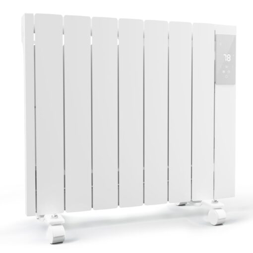 BREEZEHEAT 1500w Convection Panel Heater-Portable Electric Heaters, Plug-in Wall Heaters for Indoor Use, Fanless Ultra Quiet, Wall Mount Space Heater w/Remote Control, LED Display, Timer (White) - Image 2