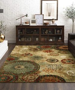 Mohawk Home Caravan Ornamental Floral Medallion 6' x 9' Area Rug - Orange - Perfect for Living Room, Dining Room, Office