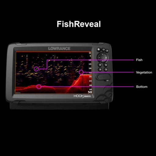 Lowrance HOOK Reveal 5 SplitShot - 5-inch Fish Finder with SplitShot Transducer, Preloaded C-MAP US Inland Mapping - Image 2