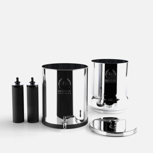 PHOENIX GRAVITY - 1.5 Gallons NSF Certified AISI 304 Stainless Steel Countertop Water Filter System with 2 Smart (Black) Carbon Filter Elements & Free Stainless Steel Water Spigot (1.5G) - Image 3