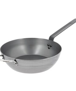 de Buyer MINERAL B Carbon Steel Country Fry Pan - 12.5” Diameter, 8.9” Cooking Surface - Ideal for Sauteing, Simmering, Deep Frying, Stir Frying, One-Pan Meals - PFAS, PFOA, PFOS Free - Made in France