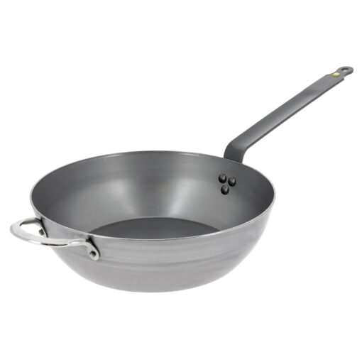 de Buyer MINERAL B Carbon Steel Country Fry Pan - 12.5” Diameter, 8.9” Cooking Surface - Ideal for Sauteing, Simmering, Deep Frying, Stir Frying, One-Pan Meals - PFAS, PFOA, PFOS Free - Made in France