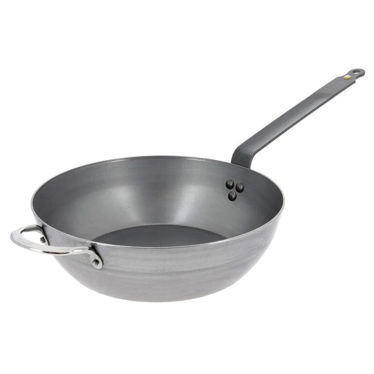 de Buyer MINERAL B Carbon Steel Country Fry Pan - 12.5” Diameter, 8.9” Cooking Surface - Ideal for Sauteing, Simmering, Deep Frying, Stir Frying, One-Pan Meals - PFAS, PFOA, PFOS Free - Made in France