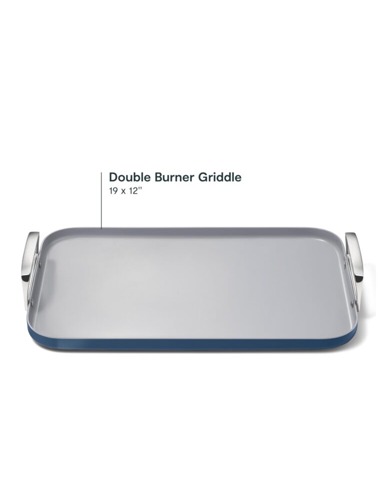 Caraway Double Burner Griddle - 19x12” Griddle Pan - Non-Stick Ceramic Coated - Non Toxic, PTFE & PFOA Free - Oven Safe & Compatible with All Stovetops - Navy - Image 6