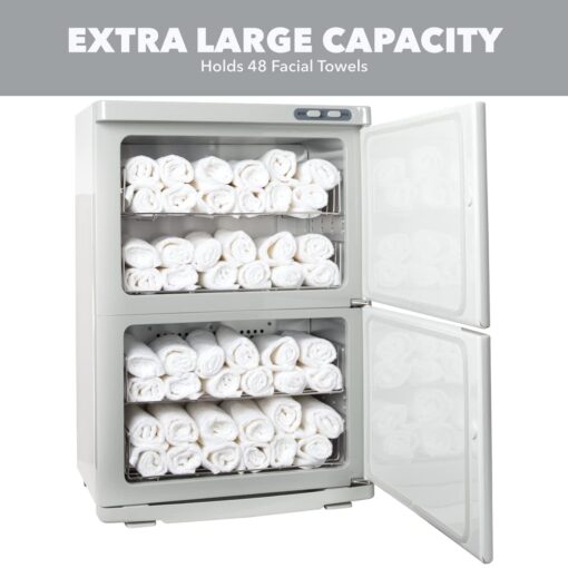 ForPro Professional Collection Expert Double Hot Towel Warmer, 46L Extra Large Capacity, Holds 48 Towels, Rust Resistant Towel Heater with Stainless Steel Racks, 25.5" H x 17.75" W x 11" D, White - Image 5