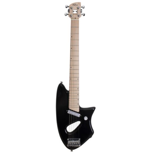 Aliyes Ultra Light Electric Guitar for Adult,Full 24 3/4" Scale for Travel and Practice,Portable Small Size Guitar Featherlight,Solid Wood Body Gig Bag, All Accessories (Black)