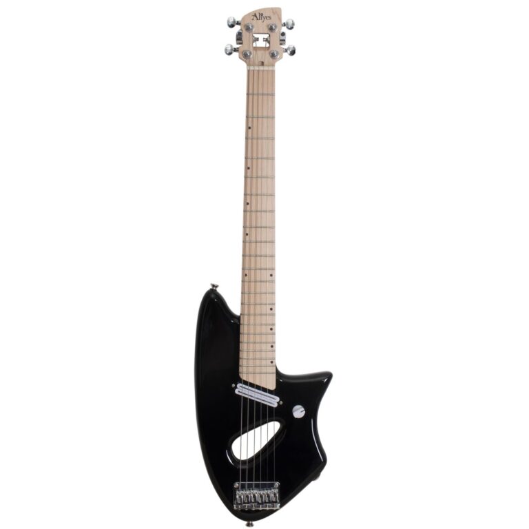 Aliyes Ultra Light Electric Guitar for Adult,Full 24 3/4" Scale for Travel and Practice,Portable Small Size Guitar Featherlight,Solid Wood Body Gig Bag, All Accessories (Black)