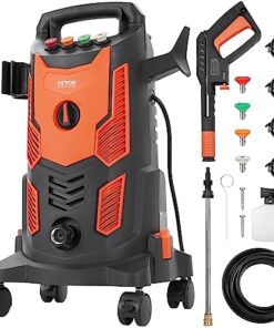 VEVOR Electric Pressure Washer, 2300 PSI Max. 1.9 GPM, 1900W Power Washer w/ 26 ft Hose, 4 Quick Connect Nozzles, Foam Cannon, Retractable Handle for Portable to Clean Patios, Cars, Fences, Driveways