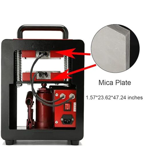 D9A91 5 Ton Portable Hydraulic Heat Press Machine 2.3 x 4.7 Inch Dual Heating Plate, red/black - Image 5