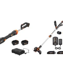 Worx Nitro 40V LEAFJET WG585 Leaf Blower Cordless with Battery & Charger, PowerShare, Blowers for Lawn Care Up to 165 MPH 620 CFM | Worx String Trimmer Cordless GT3.0 20V PowerShare 12" Edger & Weed Trimmer (2 Batteries & Charger Included) WG163