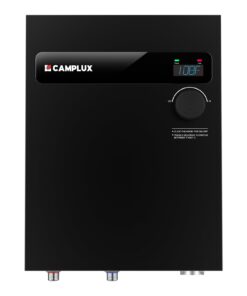 CAMPLUX Tankless Electric Water Heater 18kW, On Demand Hot Water Heater Electric with Digital Display 240V for Whole House Shower, Black