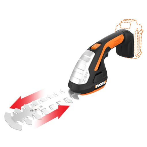 WORX WG801.9 20V Power Share 4" Cordless Shear and 8" Shrubber Trimmer (Tool Only) & WG261 20V Power Share 22" Cordless Hedge Trimmer (Battery & Charger Included) - Image 7