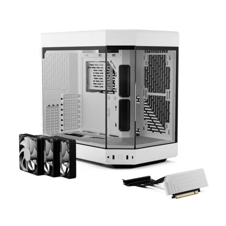 HYTE Y60 Modern Aesthetic Dual Chamber Panoramic Tempered Glass Mid-Tower ATX Computer Gaming Case with PCIE 4.0 Riser Cable Included, Snow White (CS-HYTE-Y60-WW) - Image 5