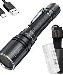 Fenix HT30R LEP Flashlight, 1640 Yards Ultra Long Throw, USB-C Rechargeable, with LumenTac Organizer