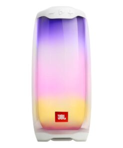 JBL Pulse 4 - Portable Bluetooth Speaker with 360 degrees LED lights, powerful sound and deep bass, IPX7 waterproof, 12 hours of playtime, JBL PartyBoost for multiple speaker pairing (White)