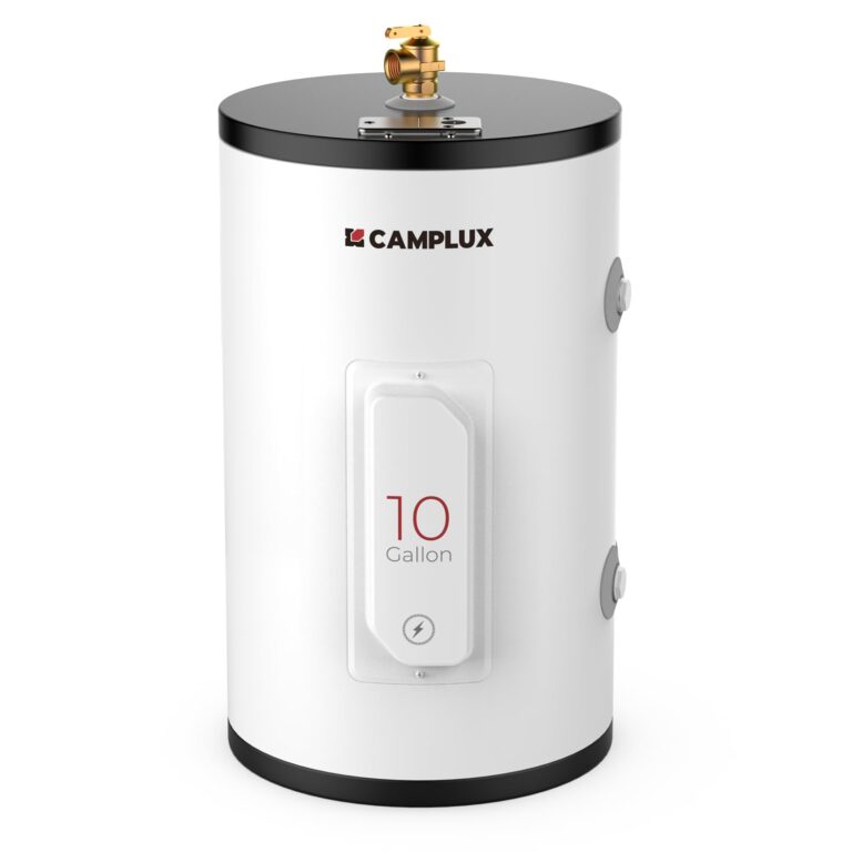 CAMPLUX Tank Water Heater Electric,10 Gallon Point of Use Hot Water Heater (ME100B) 120V 1500W, Easier Using with Adjustable Thermostat, Save Time, UL Listed