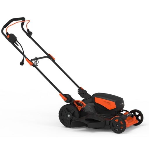 Yard Force 19-inch Electric Lawn Mower YF1518-3N1, 19-inch Metal Decking, 1-3 inch 7 Positions Central Cutting Height, 12" Rear Wheel, 14 Gal Grass Bag - Image 8