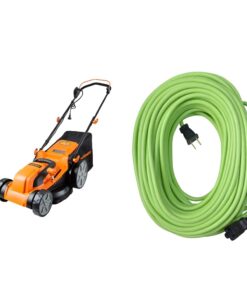LawnMaster MEB1216K Electric Lawn Mower 16-Inch 12AMP and Yard Master 9940010 Outdoor Garden 120-Foot Extension Cord, Light Duty
