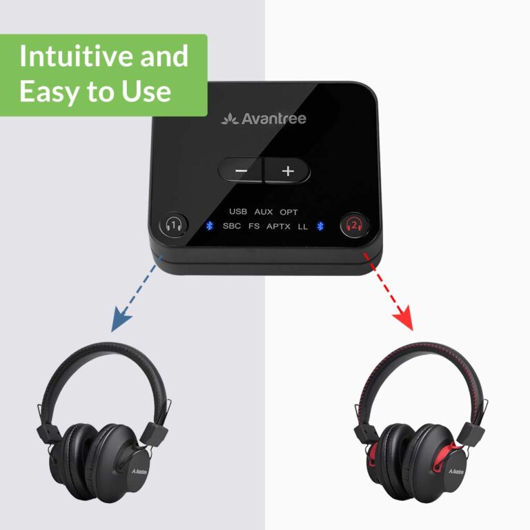 Avantree HT41899 - Dual Bluetooth Wireless Headphones for TV Watching, Compatible with TVs (Optical/AUX), 40Hrs Playtime, Individual Volume Control, Includes Transmitter & Stand - Image 7