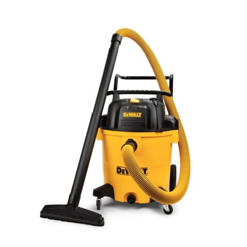 DEWALT DXV16PA 16 Gallon Poly Wet/Dry Vac/Acc, 6.5HP Shop Vacuum Wet/Dry for Jobsite/Workshop, Yellow