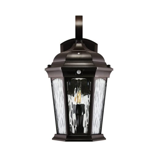 Euri Lighting EFL-130W-MD Flickering Flame Lantern, Water Glass, with Integrated Security Light (3000K), Photocell and Motion-Sensor (Dusk-to-Dawn), Oil Rubbed Bronze Housing (Pack of 2) - Image 3