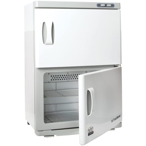 ForPro Professional Collection Expert Double Hot Towel Warmer, 46L Extra Large Capacity, Holds 48 Towels, Rust Resistant Towel Heater with Stainless Steel Racks, 25.5" H x 17.75" W x 11" D, White
