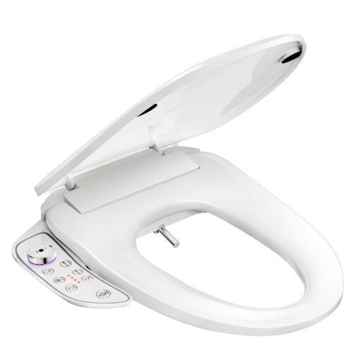 LALAHOO Electric Bidet Toilet Seat with Side Panel, Elongated Heated Toilet Seat with Instant Warm Water & Dryer, Multiple Spray Modes, Japanese Toilet Seat