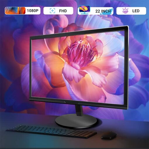 PC Gold Treasure Box RGB Dell Desktop Quad Core I5 up to 3.6G, 16G, 512G SSD, WiFi, Bluetooth 4.0, RGB Gaming Keyboard & Mouse, DVD, New 22" 1080 FHD LED, RGB Sound Bar, Webcam, Win 10 Pro (Renewed) - Image 2