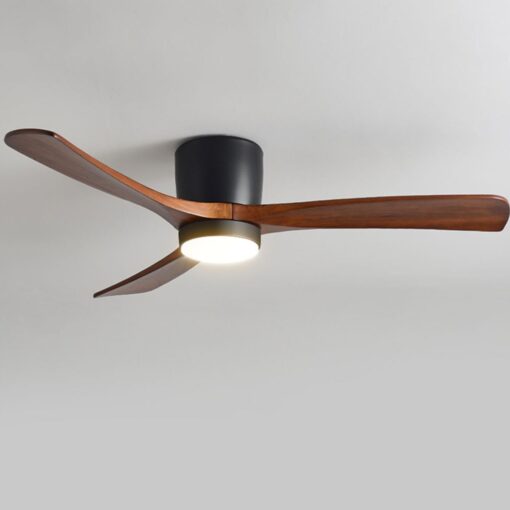 IBalody 48in Ceiling Fans with Lights ETL Listed Black Ceiling Fan Living Room Dining Room Ceiling Lights Fan Lighting 6 Gear Wind Speed Ceiling Fan with Light Wooden Fan Blades