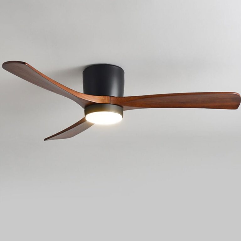IBalody 48in Ceiling Fans with Lights ETL Listed Black Ceiling Fan Living Room Dining Room Ceiling Lights Fan Lighting 6 Gear Wind Speed Ceiling Fan with Light Wooden Fan Blades