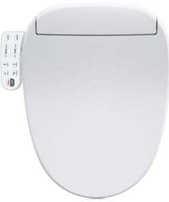 ZMJH 236 Bidet Toilet Seat, Elongated Smart Unlimited Warm Water, Vortex Wash, Electronic Heated, Warm Air Dryer, Rear and Front Wash, LED Light, Need Electricity, White (Elongated)