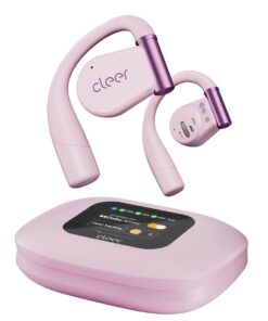Cleer ARC 3 Open Ear Headphones - Dolby Audio, Snapdragon Sound True Wireless Earbuds, 50Hr Battery, Bluetooth 5.4, IPX 7, Multi-Point, Smart Controls, Wireless Charging Smart Case, Comfort Fit, Pink