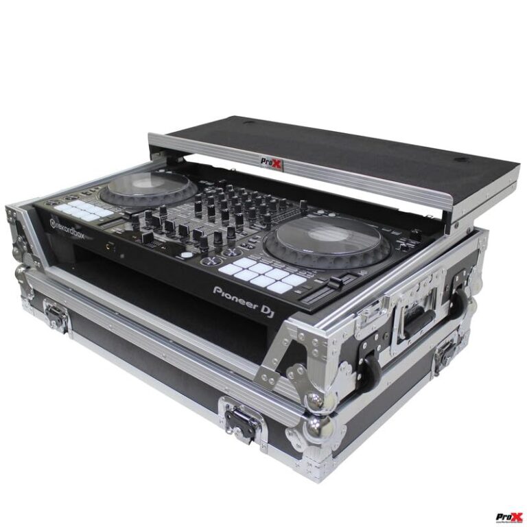 ProX XS-DDJ1000 WLT LED ATA Flight Case for Pioneer DDJ-1000 FLX6 SX3 DJ Controller with Laptop Shelf 1U Rack Space Wheels and LED - Image 4