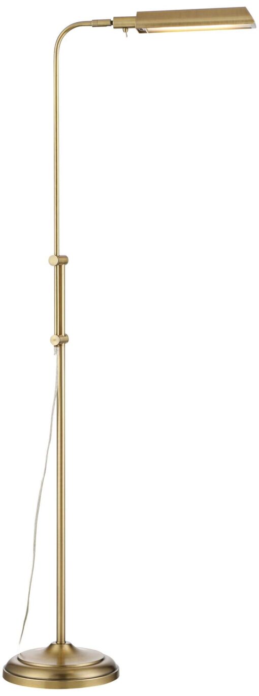 360 Lighting Culver Traditional Pharmacy Floor Lamp Standing LED Adjustable Height Plated 57" Tall Aged Brass Metal Shade Pole Light for Living Room Reading House Bedroom Home Decor - Image 6