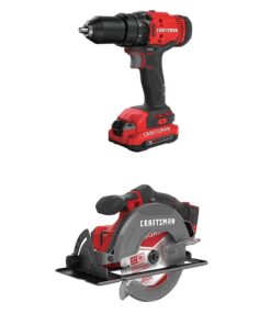 CRAFTSMAN V20 Cordless Drill/Driver Kit with 6-1/2-Inch Cordless Circular Saw (CMCD700C1 & CMCS500B)