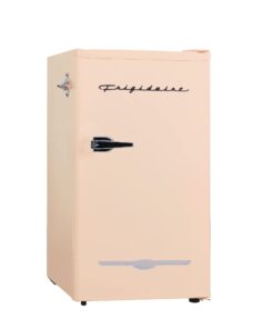 Frigidaire Retro Compact Fridge with Chiller, 3.2 cu ft Countertop Fridge with Built-In Bottle Opener, Compact Refrigerator for Office, Bedroom, Dorm Room or Cabin - 16.5" D x 19" W x 31" H (Coral)