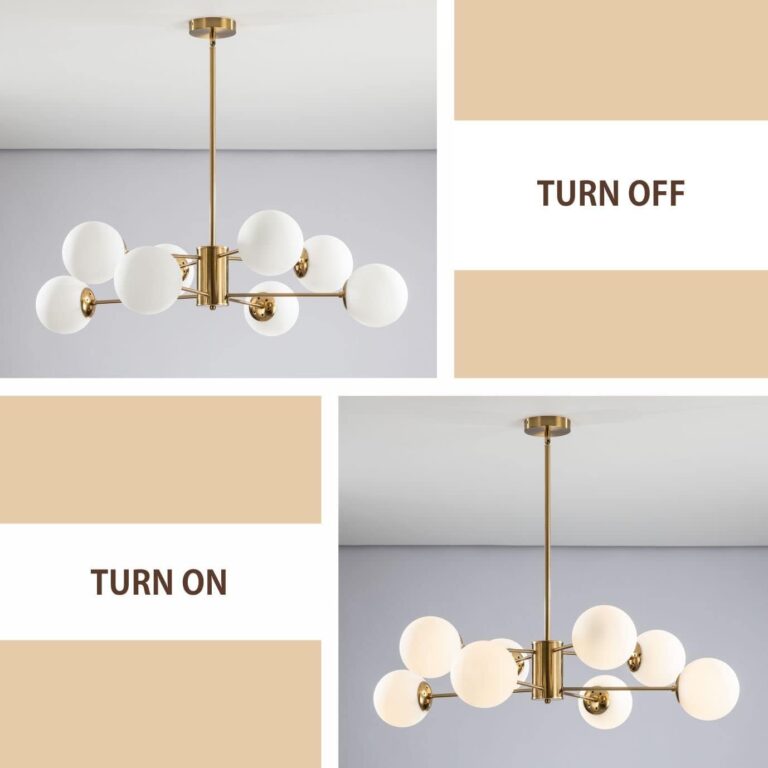 KCO Lighting 8-Light Glass Sputnik Chandelier Light Modern Gold Chandeliers Pendant Light Fixture Vintage Globe Ball Ceiling Flush Mount Light Fixture Kitchen Island - Image 2
