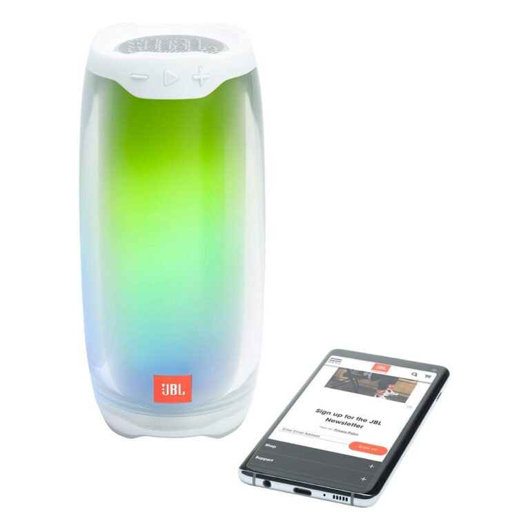 JBL Pulse 4 - Portable Bluetooth Speaker with 360 degrees LED lights, powerful sound and deep bass, IPX7 waterproof, 12 hours of playtime, JBL PartyBoost for multiple speaker pairing (White) - Image 3