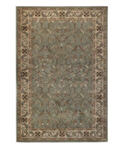 Superior Indoor Area Rug, Jute Backed Rugs for Bedroom, Living/Dining Room, Office, Entryway, Hallway, Kitchen, Traditional Floral Scroll Floor Decor, Heritage Collection, Green, 8' x 10'