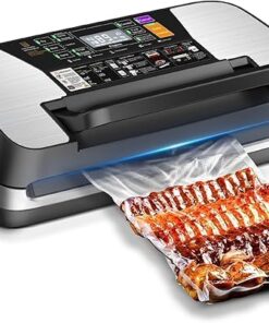95kpa Vacuum Sealer Machine, Home and Commercial Food Sealer, with Cutter, Bags and Accessory Hose, Black