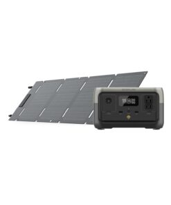 EF ECOFLOW Portable Power Station RIVER 2 with 45W Solar Panel, 256Wh LiFePO4 Battery/ 1 Hour Fast Charging, Up to 600W Output, Solar Generator for Outdoor Camping/RVs/Home Use